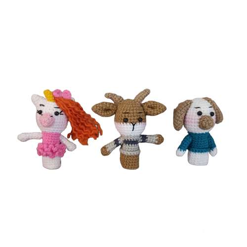 عروسک بافتنی مدل حیوانات مجموعه 3 عددی