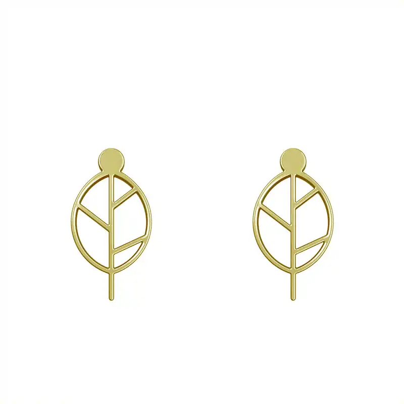 گوشواره طلا 18 عیار زنانه مدوپد مدل برگ کد GA1-15878