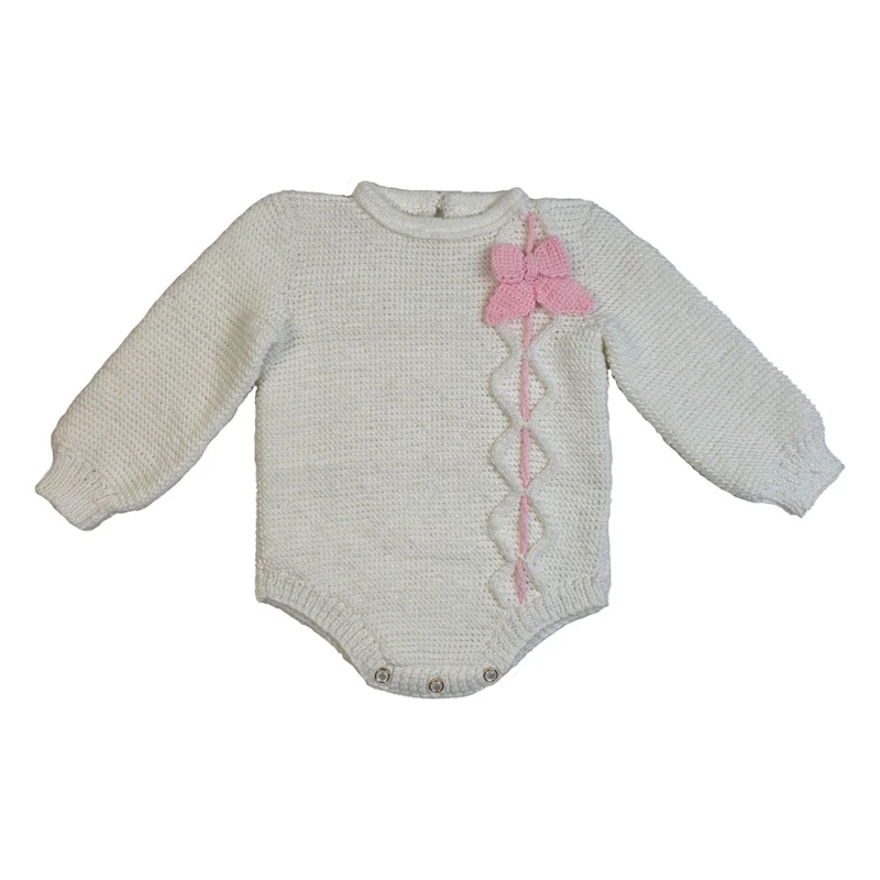 بادی آستین بلند نوزادی مدل لوزی