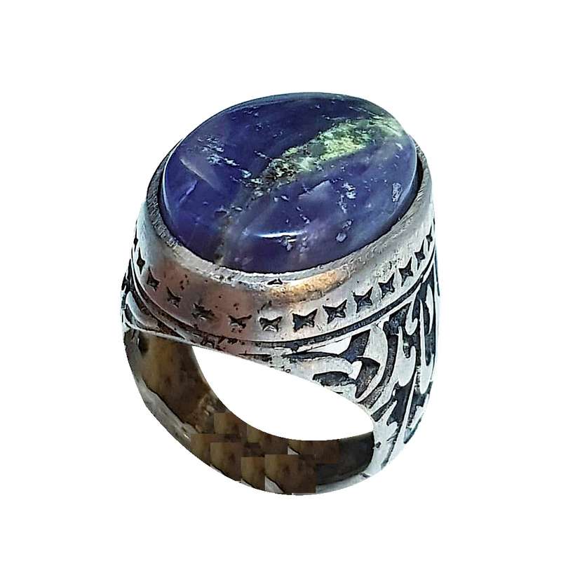 انگشتر نقره مردانه مدل کیانیت ایتالیایی دریایی سوسنی