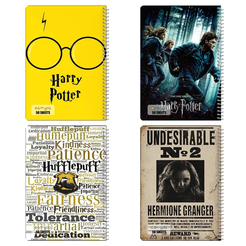 دفتر نقاشي 50 برگ کارنيکا طرح هری پاتر Harry Potter کد 17570 مجموعه 4 عددی