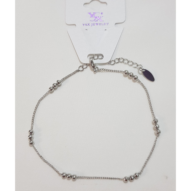 پابند زنانه وای اس ایکس مدل سه گوی سیلور 3453