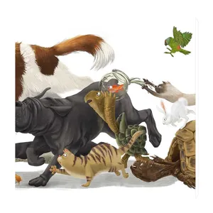 تابلو کودک و نوزاد طرح حیوانات و تنگ ماهی کد wkt50