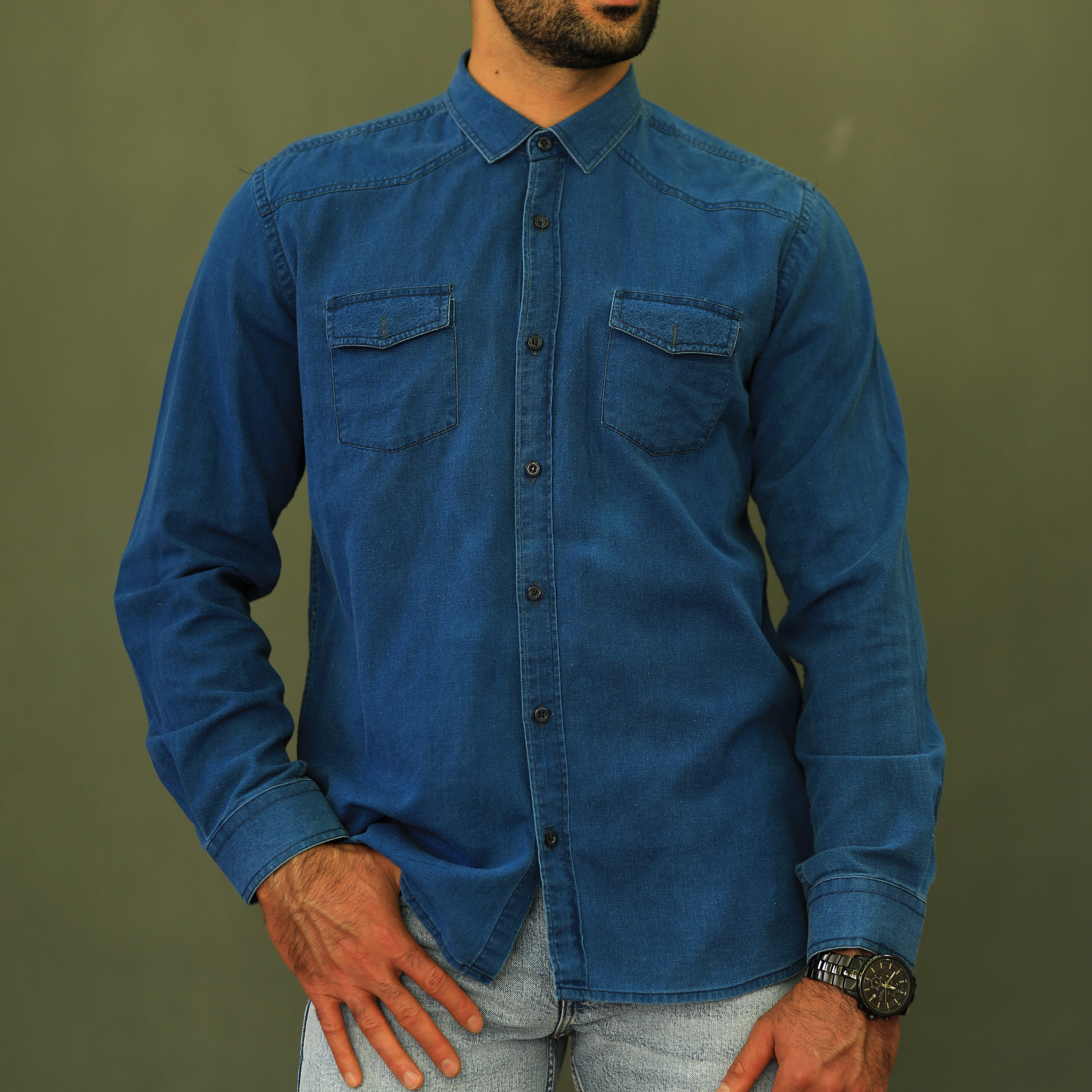 پیراهن جین آستین بلند مردانه لرد آرچر کد 1036-077 -  - 7