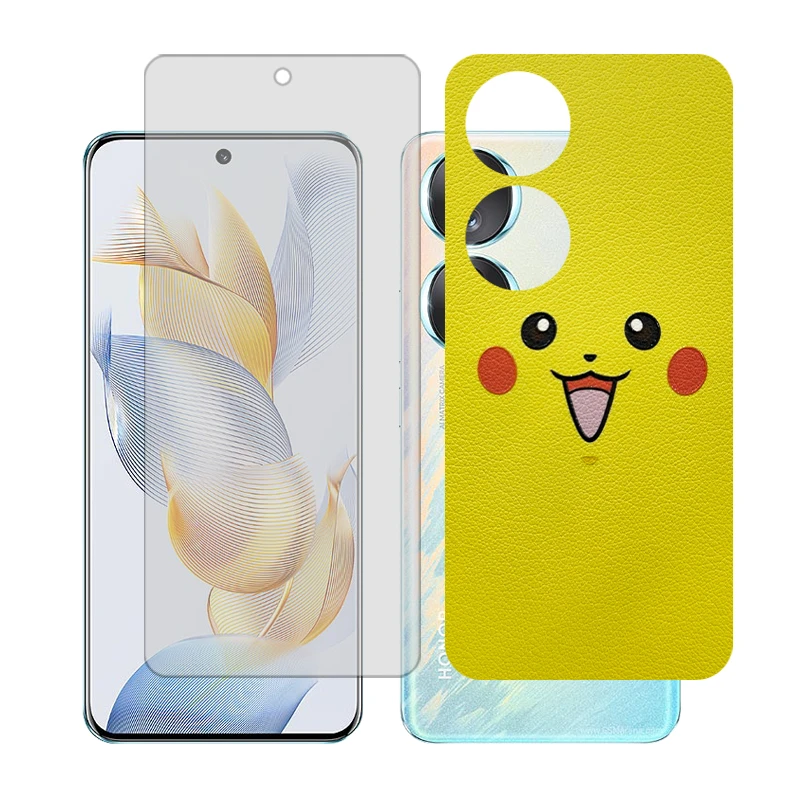 محافظ صفحه نمایش شفاف گلس مدل Together مناسب برای گوشی موبایل آنر 90 به همراه برچسب پوششی پشت گوشی