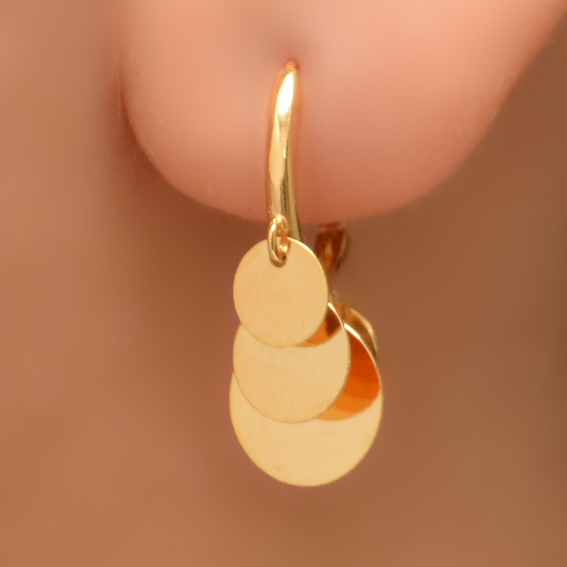 گوشواره طلا 18 عیار زنانه طلای مستجابی مدل روکو دایره کد 12