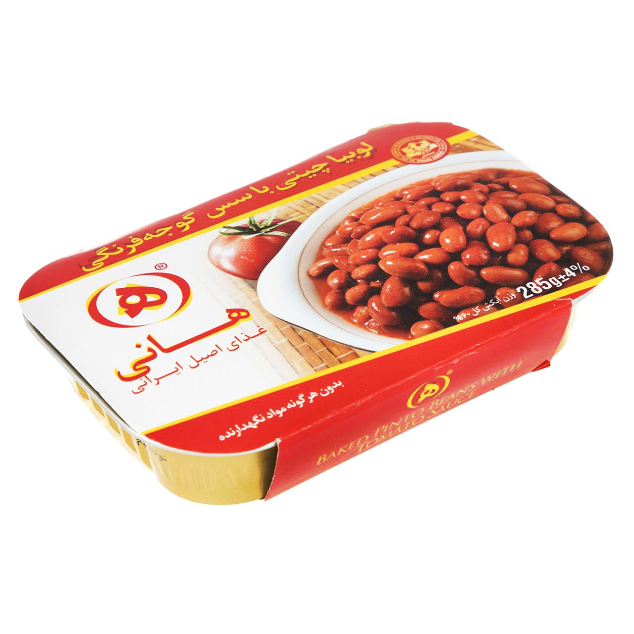 خوراک لوبیا چیتی با سس گوجه فرنگی هانی مقدار 285 گرم