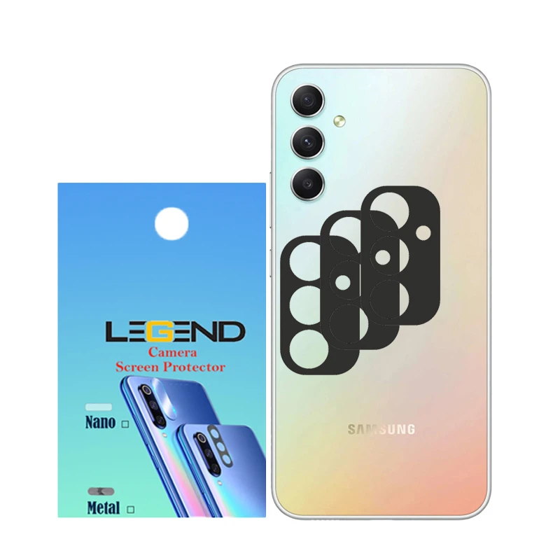 محافظ لنز دوربین لجند مدل فلزی مناسب برای گوشی موبایل سامسونگ Galaxy A34 بسته 3 عددی