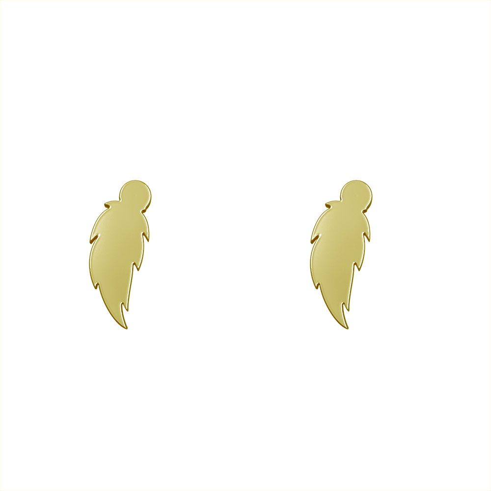 گوشواره طلا 18 عیار زنانه مدوپد مدل پر کد GA1-12690 -  - 2