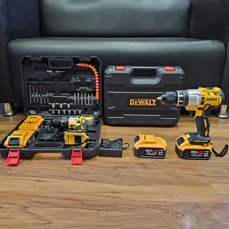 دریل پیچ گوشتی شارژی چکشی دیوالت مدل DW88V مجموعه 28 عددی