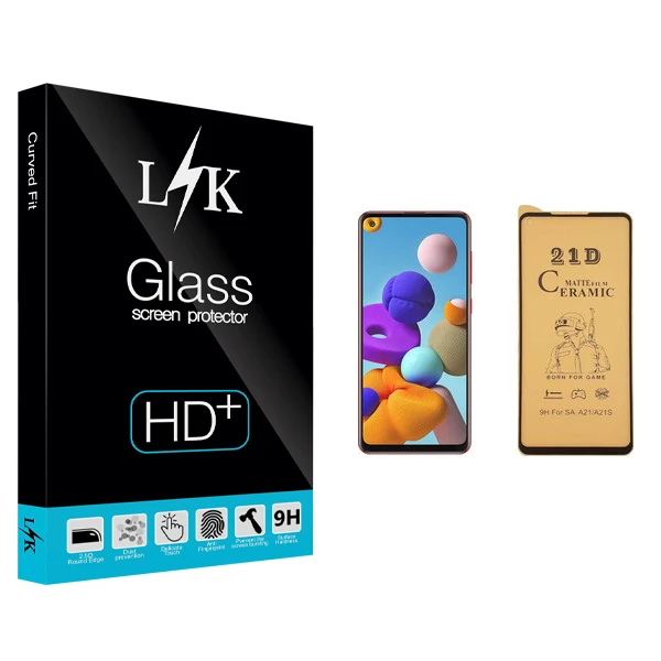 محافظ صفحه نمایش سرامیکی ال کی مدل Hard glass مناسب برای گوشی موبایل سامسونگ Galaxy A21s