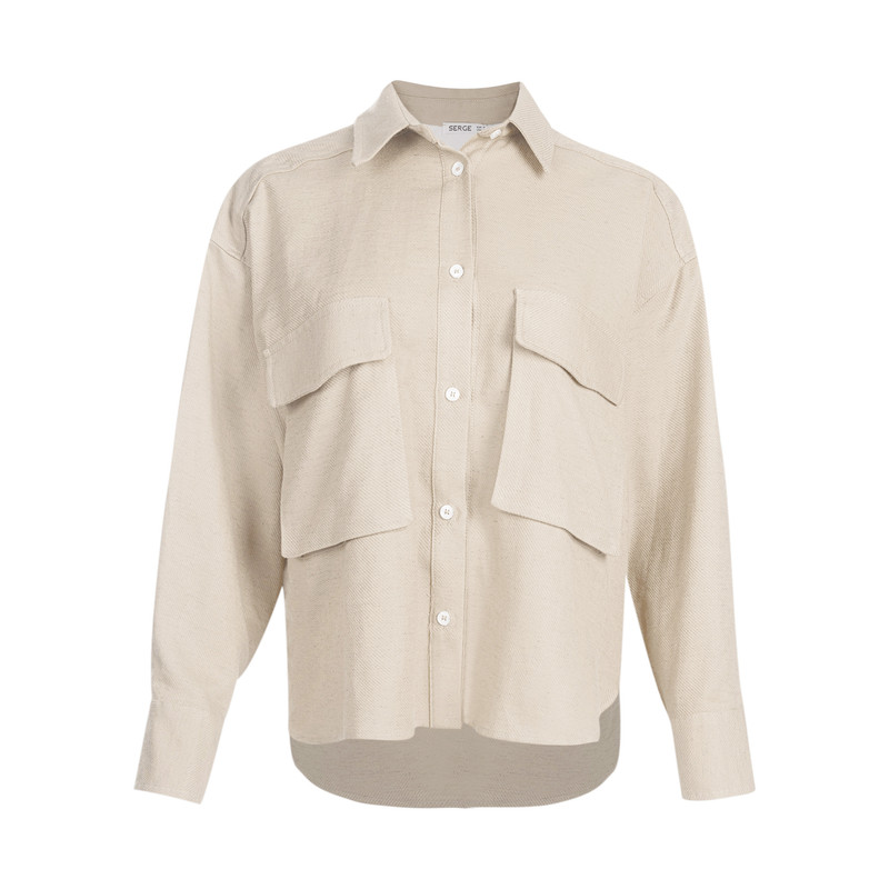 شومیز آستین بلند زنانه سرژه مدل 207340 رنگ کرم