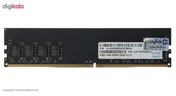 رم دسکتاپ DDR4 تک کاناله 2400 مگاهرتز اپیسر ظرفیت 4 گیگابایت رم دسکتاپ DDR4 تک کاناله 2400 مگاهرتز اپیسر ظرفیت 4 گیگابایت