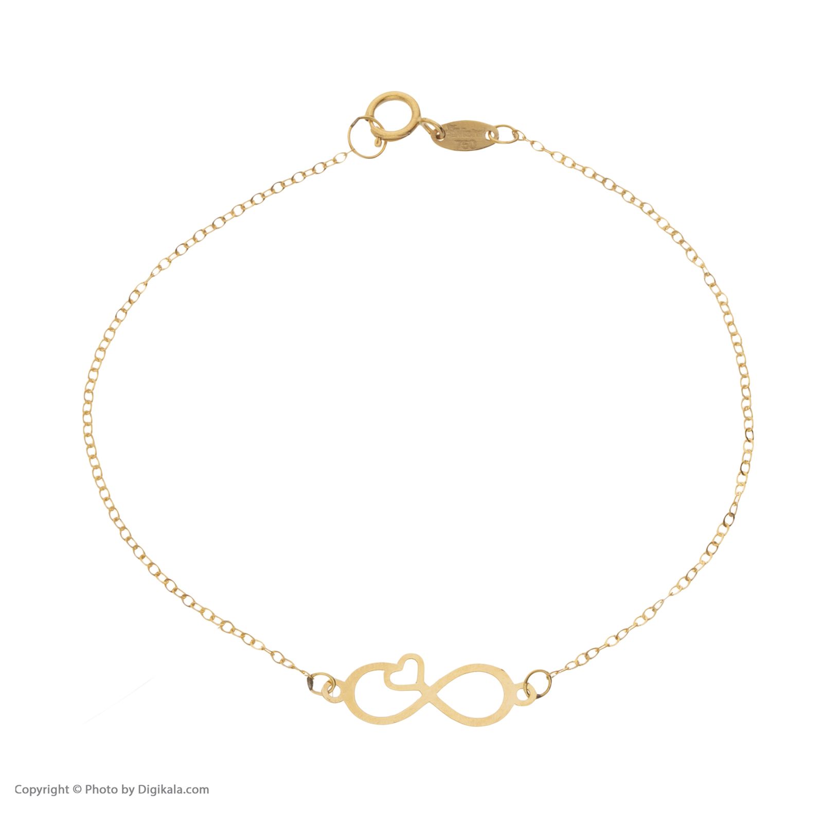دستبند طلا 18 عیار زنانه مایا ماهک مدل MB1330 طرح بینهایت و قلب -  - 2