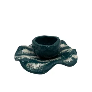 کاسه سرامیکی طرح موج دار به همراه بشقاب