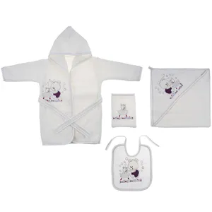 ست 4 تکه حوله نوزادی بلیندا مدل Little Bear