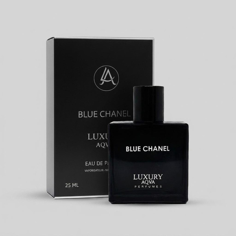 عطر جیبی مردانه لاکچری آکوا مدل Blue Chanel با رایحه خنک حجم 25 میلی‌لیتر
