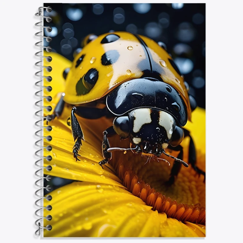 دفتر زبان 50 برگ خندالو مدل سه خط طرح کفشدوزک کد F1324