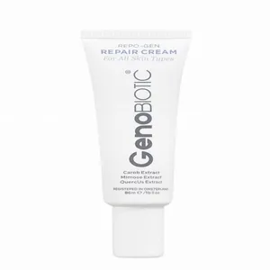 کرم ترمیم‌کننده دست، صورت، گردن، بدن ژنوبایوتیک مدل Repo-Gen مناسب برای پوست انواع پوست حجم 30 میلی‌لیتر
