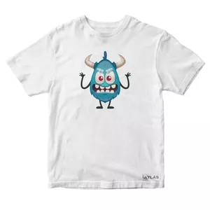 تی شرت آستین کوتاه پسرانه مدل Monster کد SH041 رنگ سفید