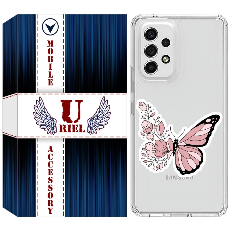 کاور یوریل مدل Clear کد 98 طرح پروانه مناسب برای گوشی موبایل سامسونگ Galaxy A23 4G