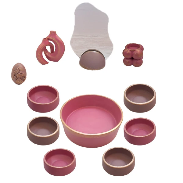 مجموعه ظروف هفت سین 13 پارچه مدل مدرن مینیمال نوروزی ققنوس 01