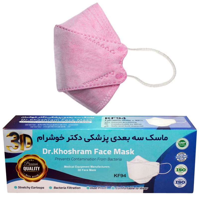 ماسک تنفسی دکترخوشرام مدل سه بعدی Srty بسته 20 عددی ماسک تنفسی دکترخوشرام مدل سه بعدی Srty بسته 20 عددی