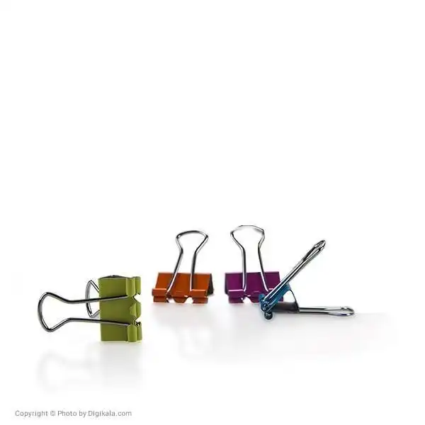 گیره کاغذ مدل رنگارنگ سایز کوچک کد 007 بسته 6 عددی