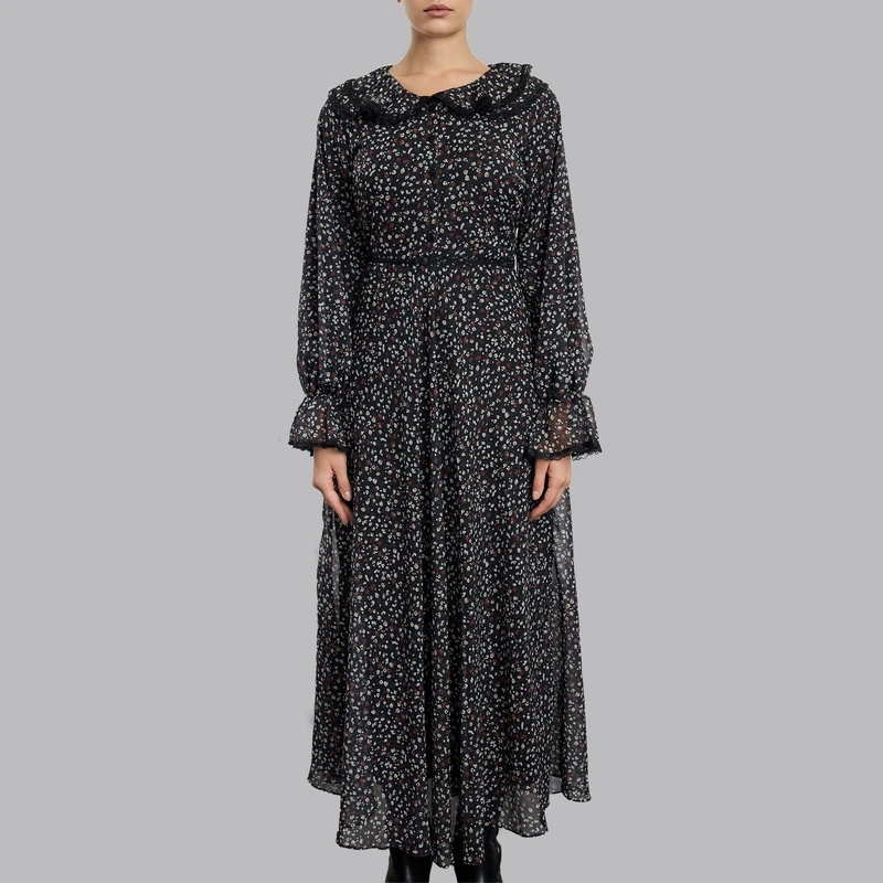 پیراهن یقه ب ب زنانه مدل 835366924 طرح ترندیول