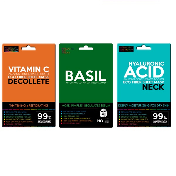 ماسک صورت و بدن بیوتی فیس مدل ریحان و ویتامین C مجموعه 3 عددی