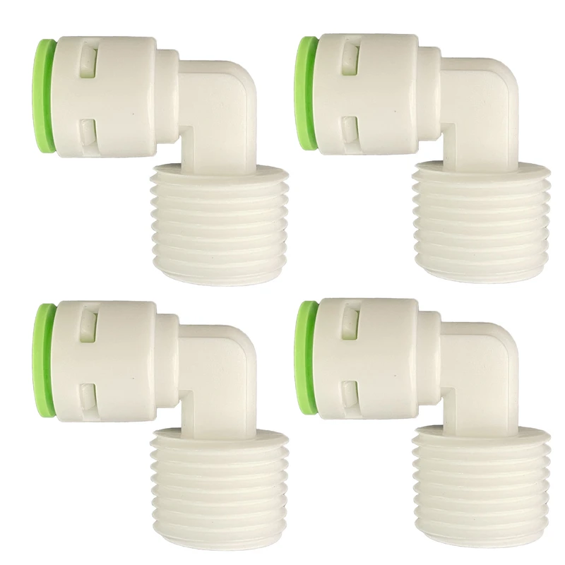 اتصال زانویی رزوه به فیتینگ تکومن مدل 3/8 به 10 مجموعه 4 عددی