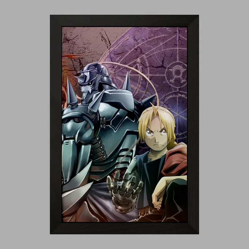 تابلو خندالو مدل ادوارد و آلفونس انیمه کیمیاگر تمام فلزی  کد 12666