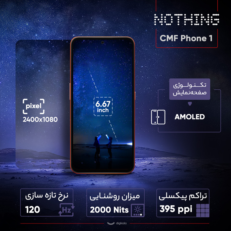 گوشی موبایل ناتینگ مدل CMF Phone 1 دو سیم کارت ظرفیت 128 گیگابایت و رم 8 گیگابایت