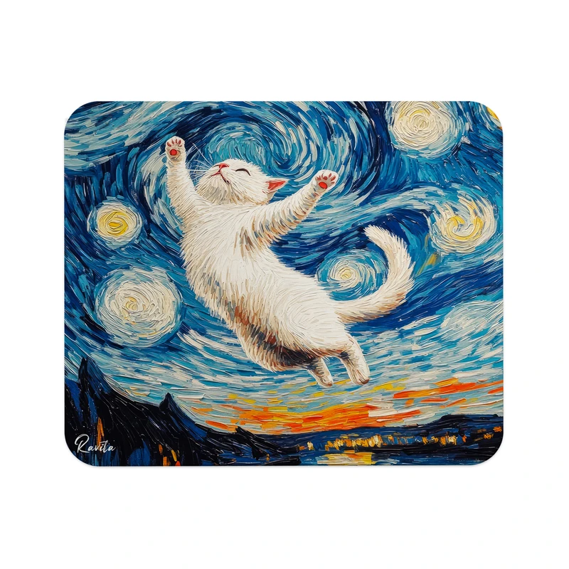 ماوس پد راویتا مدل فانتزی ونگوک -گربه کد3571 سایز24*19 سانتی متر