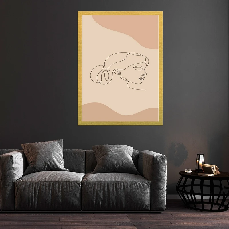 تابلو بکلیت طرح نقاشی مینیمال چهره مدل قاب شاسی T-S9942