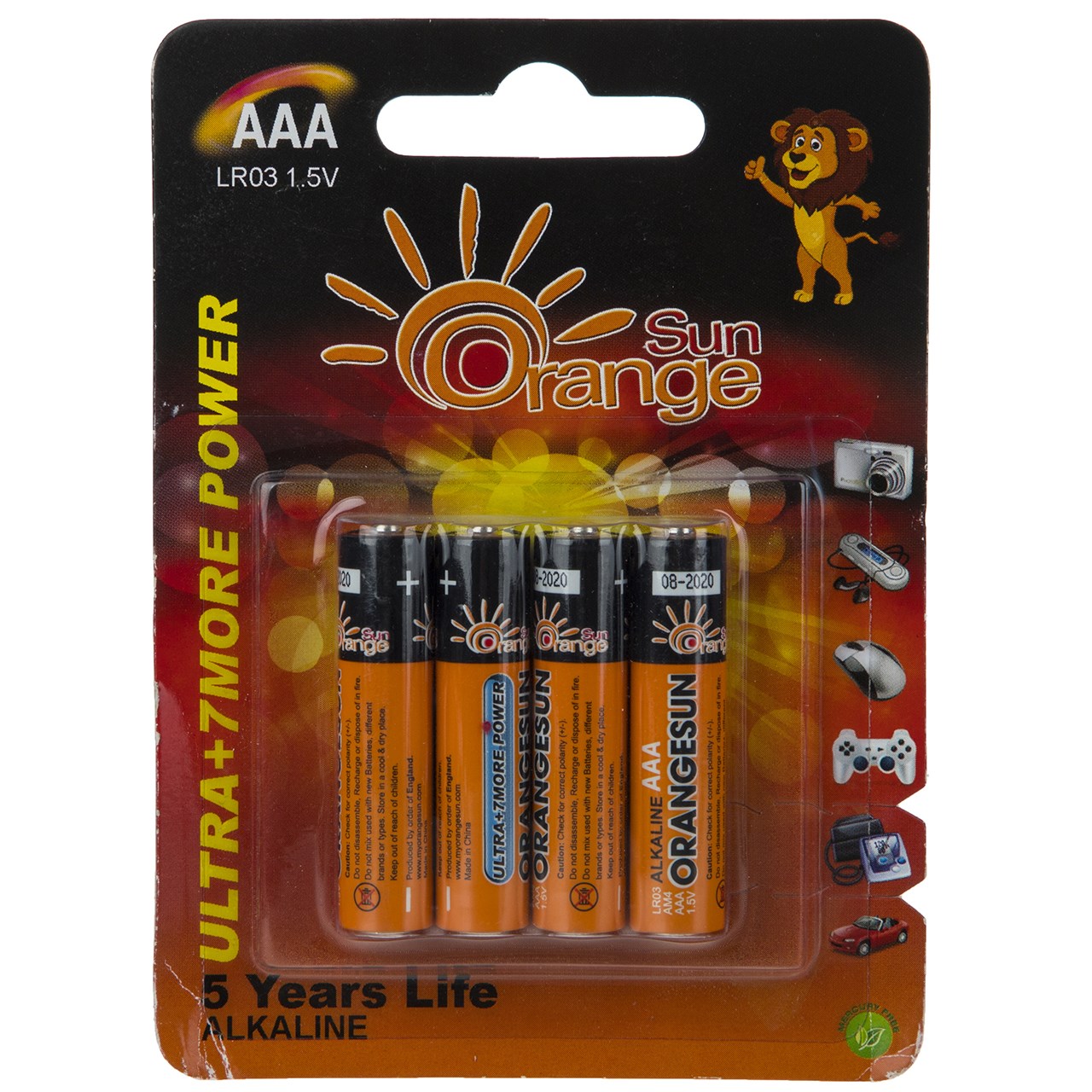 باتری نیم قلمی اورنج سان مدل Ultra Alkaline بسته 4 عددی