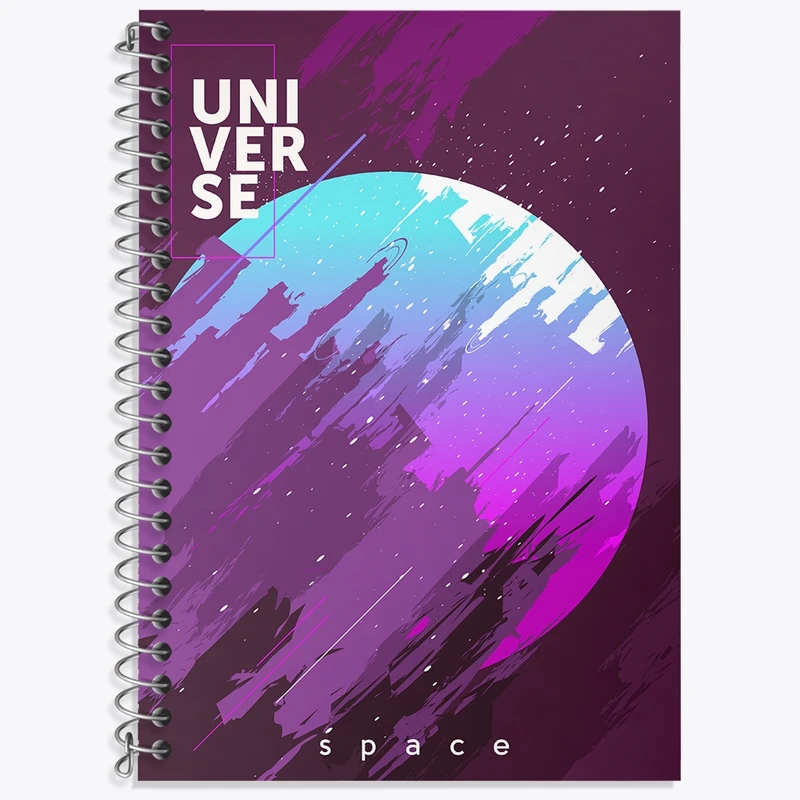 دفتر زبان 50 برگ خندالو مدل دو خط طرح فضایی کد N580