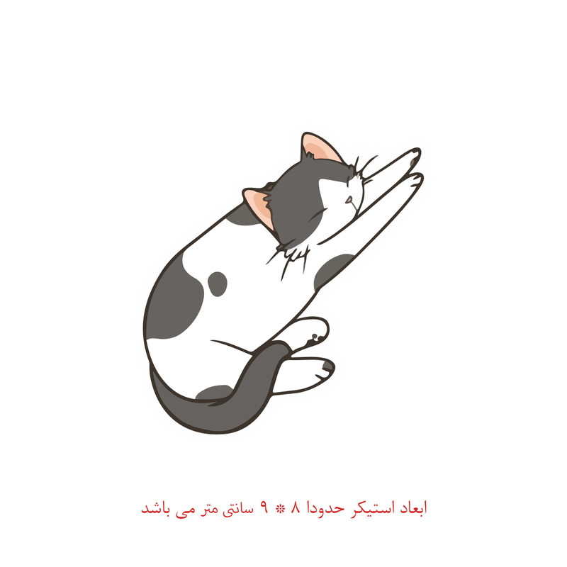 استیکر لپ تاپ طرح گربه کد 458