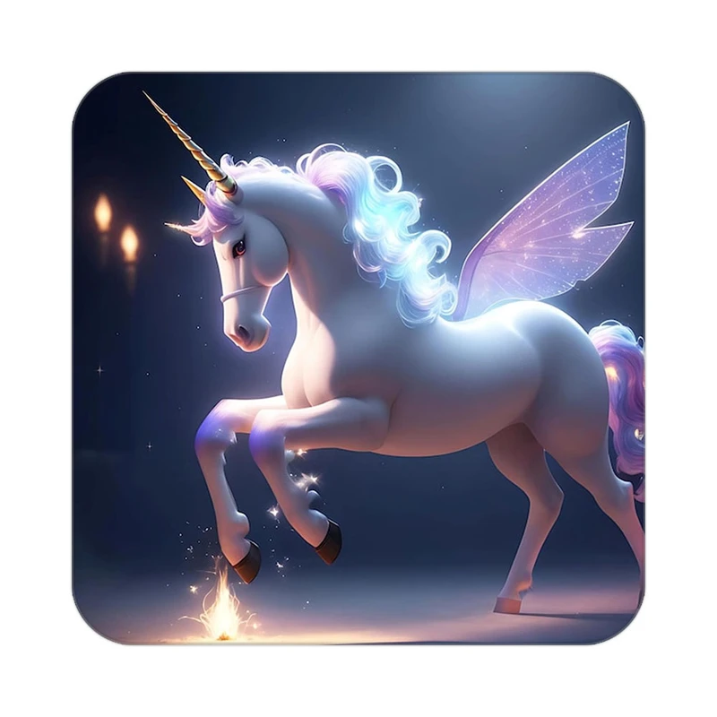 زیر لیوانی کاکتی طرح اسب تک شاخ و یونیکورن مدل mp32582