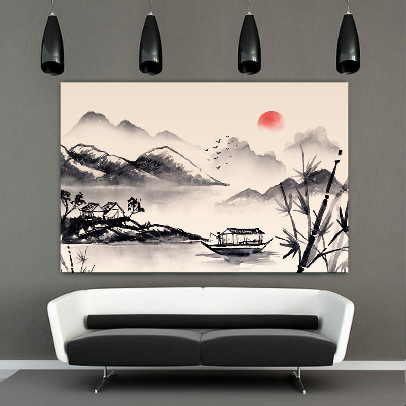 تابلو بوم طرح نقاشی چینی مدل طبیعت کد SDB4826 تابلو بوم طرح نقاشی چینی مدل طبیعت کد SDB4826