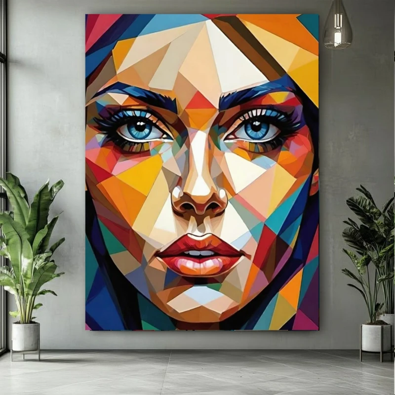 پوستر طرح نقاشی چهره مدل رنگانگ کد BK24861