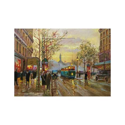 تابلو نقاشی رنگ روغن مدل خیابان مدلین پاریس 3