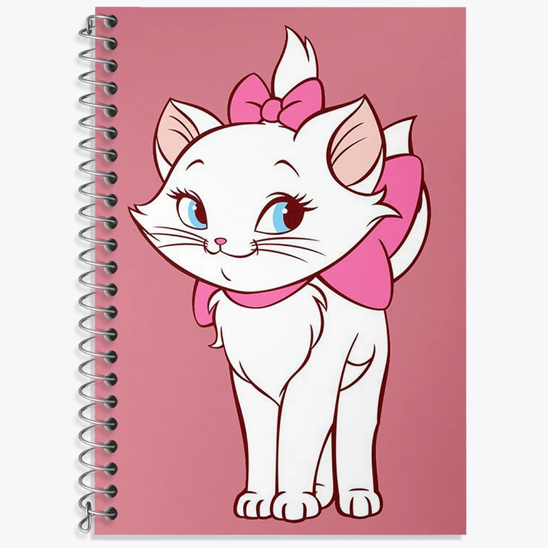 دفتر زبان 50 برگ خندالو مدل دو خط طرح گربه ماری (Marie) کد N1823