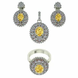 نیم ست طلا اونیکست مدل Citrine 1820