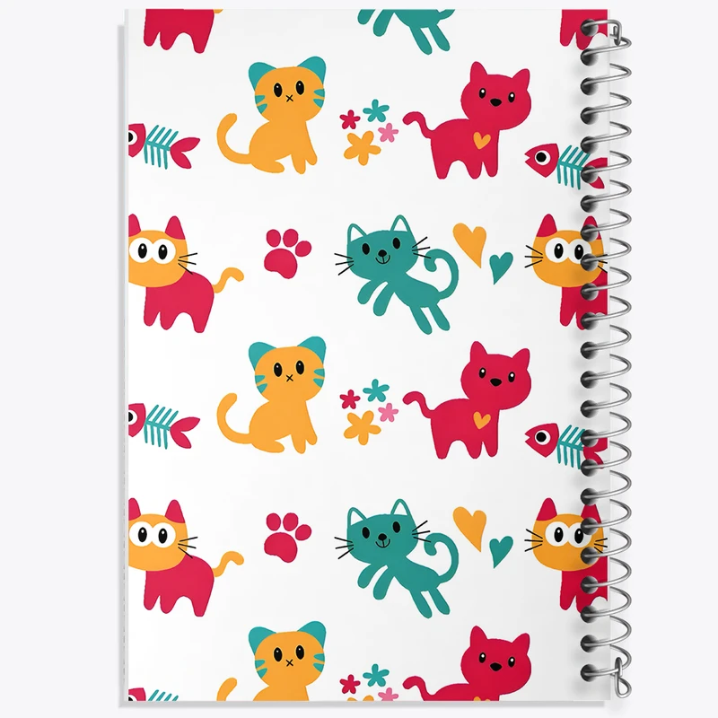 دفتر مشق 50 برگ خندالو طرح پترن گربه ای کد N5228