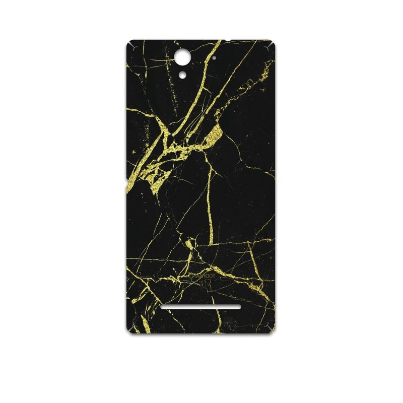 برچسب پوششی ماهوت مدل Graphite-Gold-Marble مناسب برای گوشی موبایل سونی Xperia C3 Dual