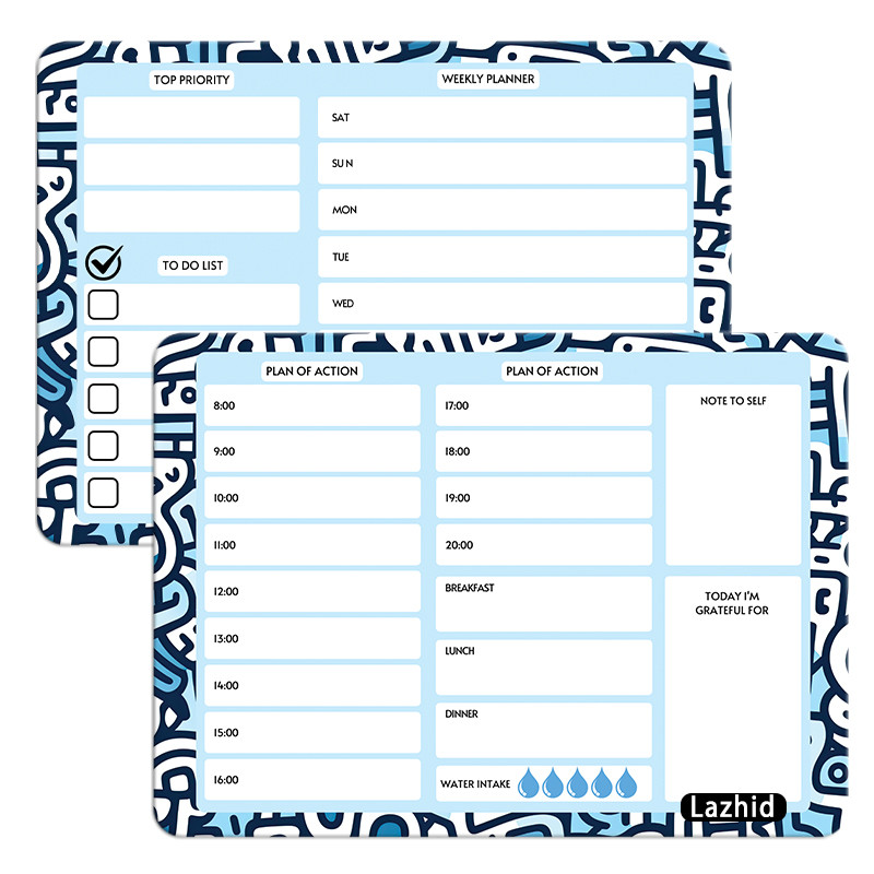 تخته وایت برد لاژید مدل برنامه ریزی سایز 14x18 سانتی متر مجموعه 2 عددی