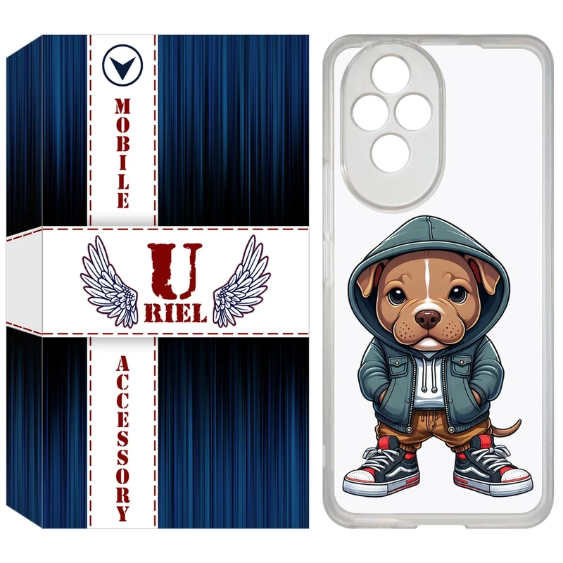کاور یوریل مدل Clear کد 66 طرح سگ قهوه ای مناسب برای گوشی موبایل آنر 200
