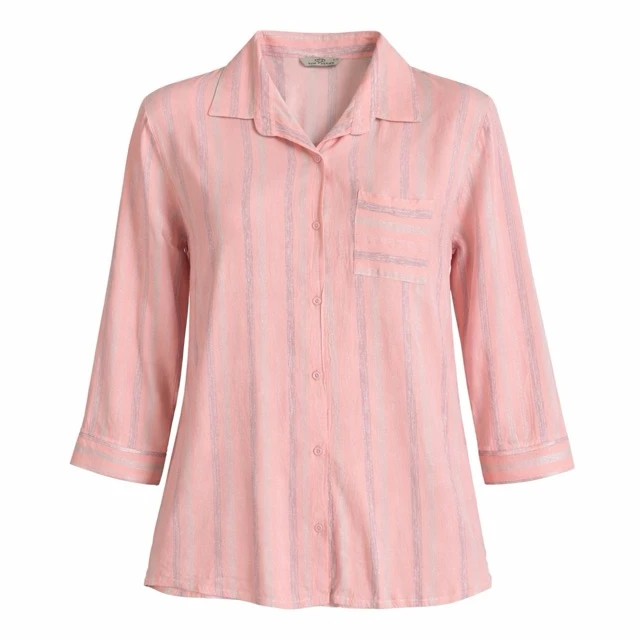 شومیز آستین بلند یقه هفت زنانه مدل راه راه زر دار