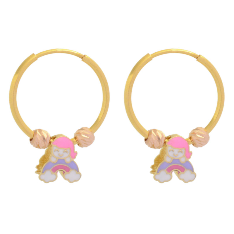 گوشواره حلقهای طلا 18 عیار دخترانه طلای مستجابی مدل رنگین کمون عروسکی کد T1825 P 1254 گوشواره حلقهای طلا 18 عیار دخترانه طلای مستجابی مدل رنگین کمون عروسکی کد T1825 P 1254